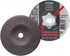 PFERD - 46 Grit, 7" Wheel Diam, 7/8" Arbor Hole, Type 27 Depressed Center Wheel - Aluminum Oxide - Exact Tooling