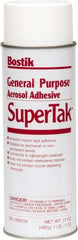 Bostik - 17 oz Aerosol Clear Spray Adhesive - High Tack, 120°F Heat Resistance, Low Strength Bond, Flammable - Exact Tooling