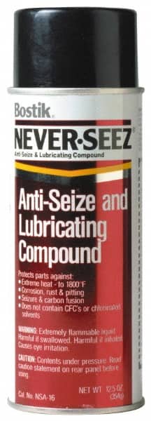 Bostik - 16 oz Aerosol Extreme Pressure Anti-Seize Lubricant - Copper, -297 to 1,800°F, Silver Gray, Water Resistant - Exact Tooling