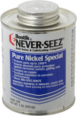 Bostik - 1 Lb Can Extreme Pressure, High Temperature Anti-Seize Lubricant - Nickel, -297 to 2,400°F, Silver Colored, Water Resistant - Exact Tooling