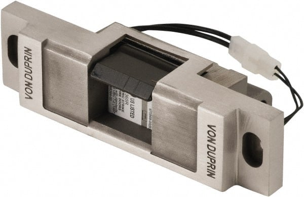 Von Duprin - 9" Long x 1-5/8" Wide, Stainless Steel Finish, Electric Door Strike - Exact Tooling