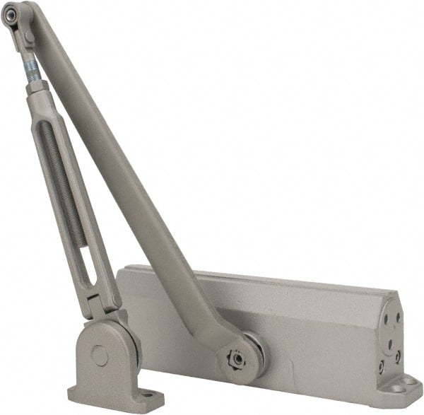 Falcon - 48" Door Width, 9-3/4" Closer Body Length, Light-Medium-Duty Door Closer to Hold Open Manual Damper - Aluminum Finish - Exact Tooling