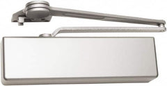 Falcon - 54" Door Width, 13-5/8" Closer Body Length, Heavy-Duty Door Closer to Full Cover to Dead Stop Arm Manual Damper - Aluminum Finish - Exact Tooling