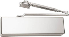 Falcon - 54" Door Width, 13-5/8" Closer Body Length, Heavy-Duty Door Closer to Full Cover to Hold Open Manual Damper - Aluminum Finish - Exact Tooling