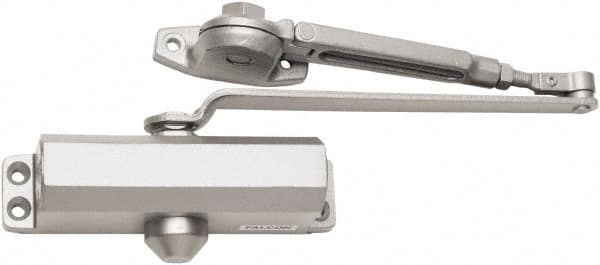 Falcon - 7" Closer Body Length, Light-Duty ADA Complaint Door Closer to Hold Open Manual Damper - Aluminum Finish - Exact Tooling