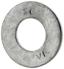 Value Collection - 3/8" Screw, Grade SAE 1035-1050 Steel Standard Flat Washer - 0.401" ID x 13/16" OD, 0.08" Thick, Galvanized Finish - Exact Tooling