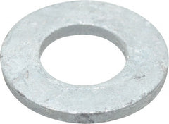 Value Collection - 1/2" Screw, Grade SAE 1035-1050 Steel Standard Flat Washer - 17/32" ID x 1-1/16" OD, 0.177" Thick, Galvanized Finish - Exact Tooling