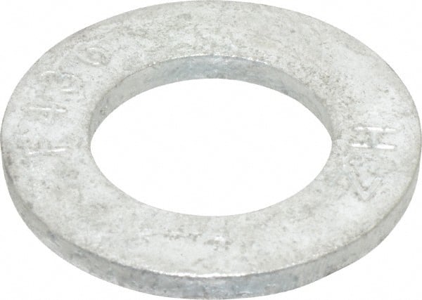 Value Collection - 3/4" Screw, Grade SAE 1035-1050 Steel Standard Flat Washer - 0.805" ID x 1-15/32" OD, 0.177" Thick, Galvanized Finish - Exact Tooling