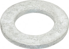 Value Collection - 3/4" Screw, Grade SAE 1035-1050 Steel Standard Flat Washer - 0.805" ID x 1-15/32" OD, 0.177" Thick, Galvanized Finish - Exact Tooling