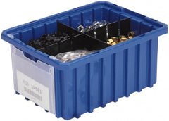 Akro-Mils - 0.96 Cu Ft, 40 Lb Load Capacity Gray Polyethylene Dividable Container - Stacking, 22.4" Long x 17.4" Wide x 6" High - Exact Tooling