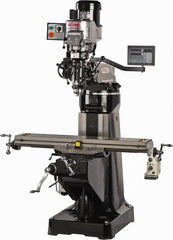 Vectrax - 9" Table Width x 48" Table Length, Variable Speed Pulley Control, 3 Phase Knee Milling Machine - R8 Spindle Taper, 2 hp - Exact Tooling