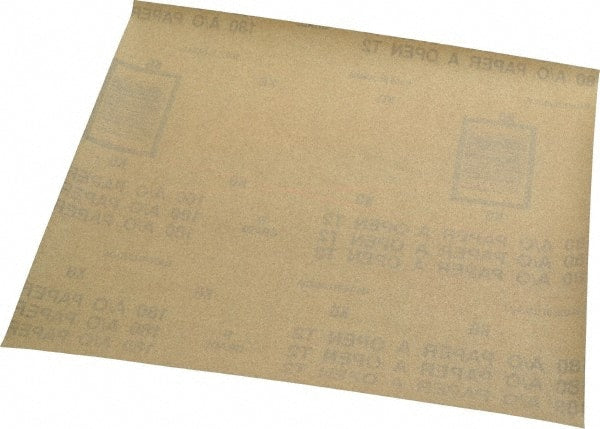 Norton - 180 Grit, Aluminum Oxide Sanding Sheet - 11" Long x 9" Wide, Very Fine Grade, A Weighted Paper Backing - Exact Tooling