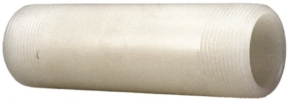 NIBCO - 1/2" Pipe, 4" Long PVDF Threaded Plastic Pipe Nipple - Schedule 80, Natural - Exact Tooling