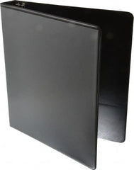 UNIVERSAL - 1" Sheet Capacity, 8-1/2 x 11", Deluxe Round Ring View Binder - Suede Grain Vinyl, Black - Exact Tooling