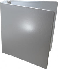 UNIVERSAL - 1-1/2" Sheet Capacity, 8-1/2 x 11", Deluxe Round Ring View Binder - Suede Grain Vinyl, White - Exact Tooling
