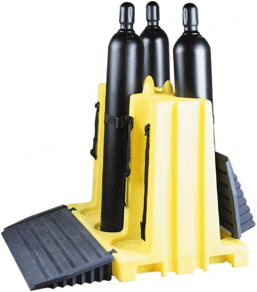 Enpac - Gas Cylinder Carts, Racks, Stands & Holders Type: Six Cylinder Floor Stand Rack Fits Cylinder Diameter: 3; 4; 5; 6; 7; 8; 9; 10 (Inch) - Exact Tooling