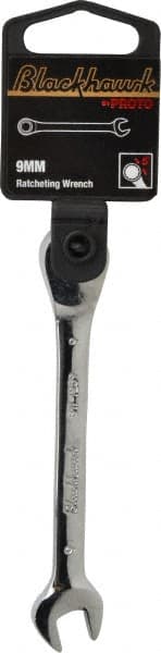 Blackhawk by Proto - 9mm 12 Point Combination Wrench - 4-1/2" OAL, Steel, Chrome Finish - Exact Tooling