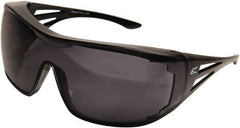 Edge Eyewear - Smoke Lenses, Frameless Safety Glasses - Scratch Resistant, Black Nylon Frame, Size Universal, Over the Glasses - Exact Tooling