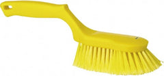 Vikan - 2" Bristle Length, Polyester Wash Brush - 5-13/16" Long x 5" Wide Head, 13-1/2" OAL, Yellow, Polypropylene Block - Exact Tooling