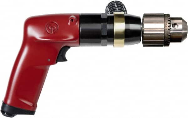 Chicago Pneumatic - 1/2" Keyed Chuck - Pistol Grip Handle, 500 RPM, 4.5 LPS, 7.45 CFM, 1 hp, 90 psi - Exact Tooling