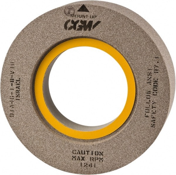 Camel Grinding Wheels - 18" Diam x 8" Hole x 2" Thick, I Hardness, 46 Grit Surface Grinding Wheel - Aluminum Oxide, Type 7, Medium Grade, 1,460 Max RPM, Vitrified Bond, Two-Side Recess - Exact Tooling