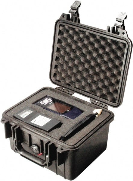 Pelican Products, Inc. - 9-11/16" Wide x 6-7/8" High, Clamshell Hard Case - Black, Polypropylene - Exact Tooling