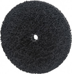 Norton - 8" Extra Coarse Grade Silicon Carbide Deburring Disc - 1/2" Center Hole, Arbor Connection, Black, 6,000 Max RPM - Exact Tooling