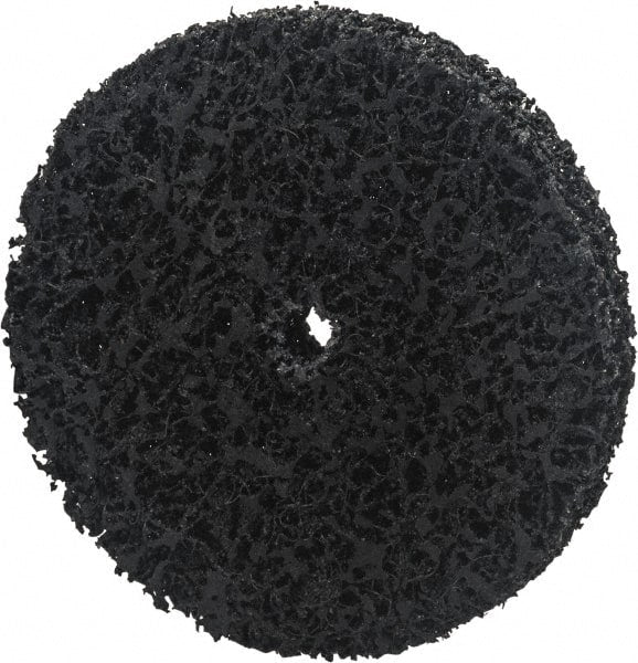 Norton - 3" Extra Coarse Grade Silicon Carbide Deburring Disc - 1/2" Center Hole, Arbor Connection, Black, 12,000 Max RPM - Exact Tooling