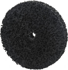 Norton - 3" Extra Coarse Grade Silicon Carbide Deburring Disc - 1/2" Center Hole, Arbor Connection, Black, 12,000 Max RPM - Exact Tooling