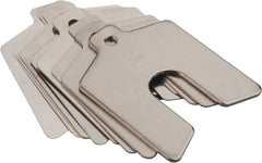 Precision Brand - 100 Piece, 0.025 to 2.000 mm Thickness, Stainless Slotted Shim Assortment - 75 mm Long x 75 mm Wide, 22 mm Wide Slot - Exact Tooling