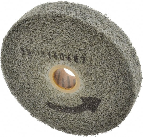 Norton - 6" Diam, 1" Face Width, 1" Center Hole, Medium Grade, Silicon Carbide Deburring Wheel - Convolute, Medium Density 4 Grade, 3,000 RPM - Exact Tooling