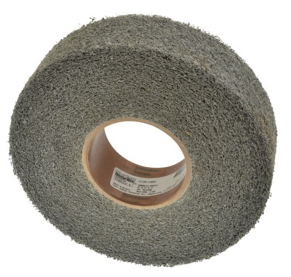 Norton - 8" Diam, 2" Face Width, 3" Center Hole, Medium Grade, Silicon Carbide Deburring Wheel - Convolute, Medium Density 4 Grade, 2,500 RPM - Exact Tooling