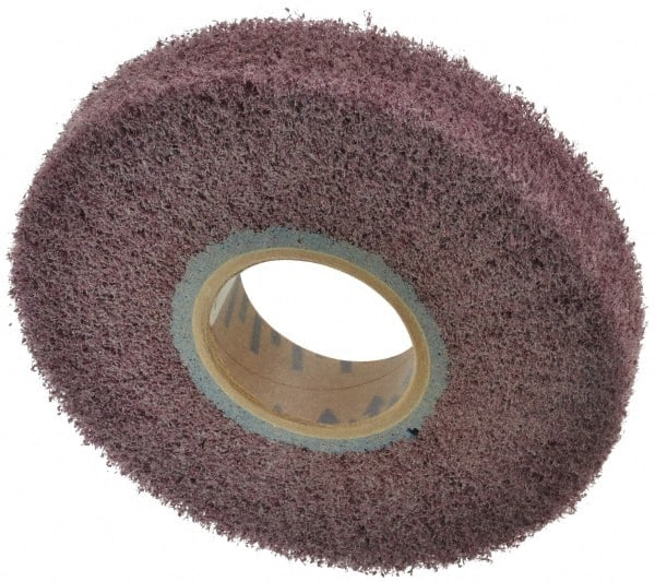 Norton - 6" Diam 120 Grit Aluminum Oxide Unmounted Flap Wheel - 2" Hole, 1" Wide, Density 5, Nonwoven, Grade Medium, 3,000 Max RPM - Exact Tooling