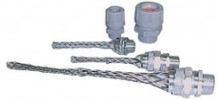 Woodhead Electrical - 4.75 to 6.35mm Capacity, Liquidtight, Straight Strain Relief Cord Grip - 1/2 NPT Thread, 4" Long, Aluminum - Exact Tooling