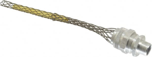 Woodhead Electrical - 15.88 to 19.05mm Capacity, Liquidtight, Straight Strain Relief Cord Grip - 1/2 NPT Thread, 7" Long, Aluminum - Exact Tooling