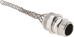 Woodhead Electrical - 11.1 to 14.4mm Capacity, Liquidtight, Straight Strain Relief Cord Grip - 1 NPT Thread, 5-3/4" Long, Aluminum - Exact Tooling