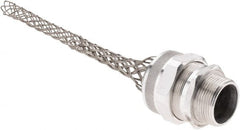 Woodhead Electrical - 19.05 to 22.23mm Capacity, Liquidtight, Straight Strain Relief Cord Grip - 1-1/4 NPT Thread, 9-1/8" Long, Aluminum - Exact Tooling