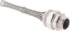 Woodhead Electrical - 28.58 to 31.75mm Capacity, Liquidtight, Straight Strain Relief Cord Grip - 1-1/4 NPT Thread, 13-3/8" Long, Aluminum - Exact Tooling