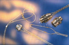 Woodhead Electrical - 3/4 to 0.99 Inch Cable Diameter, Tinned Bronze, Offset Loop Support Grip - 21 Inch Long, 960 Lb. Breaking Strength, 14 Inch Mesh Length - Exact Tooling
