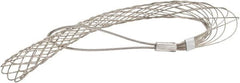 Woodhead Electrical - 2-1/2 to 2.99 Inch Cable Diameter, Tinned Bronze, Offset Loop Support Grip - 31 Inch Long, 3,760 Lb. Breaking Strength, 24 Inch Mesh Length - Exact Tooling