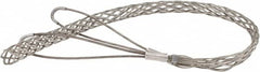 Woodhead Electrical - 1-1/4 to 1.49 Inch Cable Diameter, Tinned Bronze, Double Loop Support Grip - 41 Inch Long, 4,720 Lb. Breaking Strength, 31 Inch Mesh Length - Exact Tooling