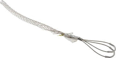 Woodhead Electrical - 3/4 to 0.99 Inch Cable Diameter, Tinned Bronze, Double Loop Support Grip - 21 Inch Long, 1,320 Lb. Breaking Strength, 14 Inch Mesh Length - Exact Tooling