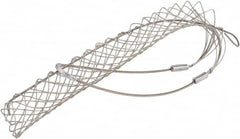 Woodhead Electrical - 1-3/4 to 1.99 Inch Cable Diameter, Tinned Bronze, Single Loop Support Grip - 34 Inch Long, 2,640 Lb. Breaking Strength, 20 Inch Mesh Length - Exact Tooling