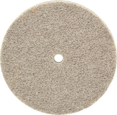 Norton - 3" Diam, 1/4" Face Width, 1/4" Center Hole, Fine Grade, Aluminum Oxide Deburring Wheel - Unitized, Medium Density 4 Grade, 8,000 RPM - Exact Tooling
