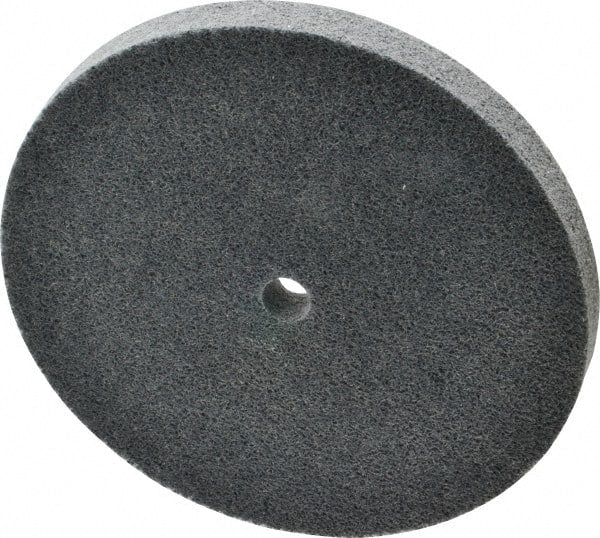 Norton - 6" Diam, 1/2" Face Width, 1/2" Center Hole, Medium Grade, Silicon Carbide Deburring Wheel - Unitized, Medium Density 4 Grade, 4,800 RPM - Exact Tooling