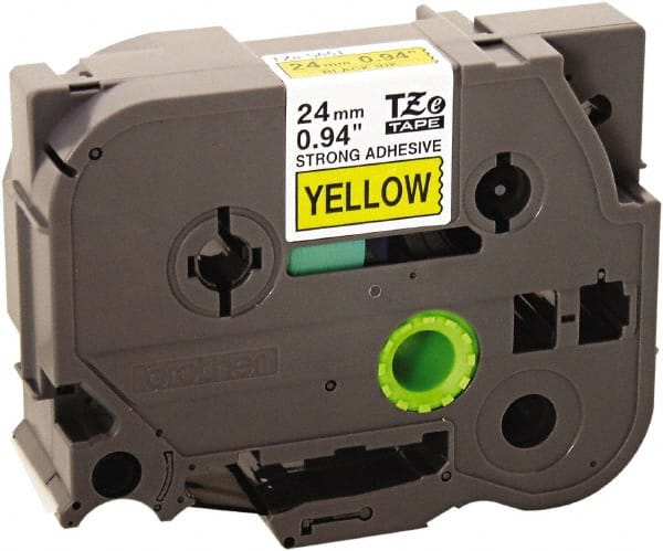 Brother - 1" Wide x 314.4" Long, Yellow Plastic/Paper Tape Cassette - For Label Maker - Exact Tooling