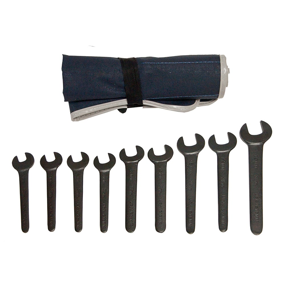Martin Tools - 9 Pc, 10mm-19mm, 6-Point Metric Check Nut Wrench Set - Exact Tooling
