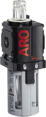ARO/Ingersoll-Rand - 1/8" NPT, 150 Max psi Miniature Modular Lubricator - Polycarbonate Bowl, Aluminum Body, 32 CFM, 125°F Max Temp, 1.58" Long x 1.81" Wide x 5.04" High - Exact Tooling