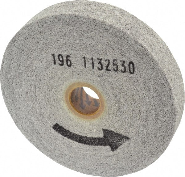Norton - 6" Diam, 1" Face Width, 1" Center Hole, Medium Grade, Aluminum Oxide Deburring Wheel - Convolute, Hard Density 7 Grade, 6,000 RPM - Exact Tooling