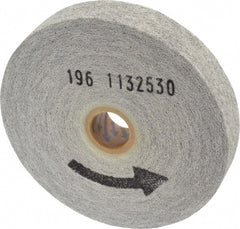 Norton - 6" Diam, 1" Face Width, 1" Center Hole, Medium Grade, Aluminum Oxide Deburring Wheel - Convolute, Hard Density 7 Grade, 6,000 RPM - Exact Tooling